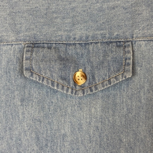 Carolina Blues Vintage Light Blue 100% Cotton Denim Full Button Up Vest; Size 20 - Picture 9 of 12